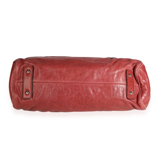 Marc Jacobs Red Leather & Gray Snakeskin Stam Bag - Picture 5 of 7